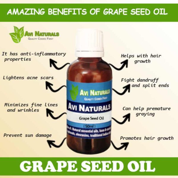 Uses benefits of grape seed oil