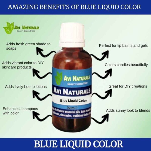Uses benefits blue liquid color
