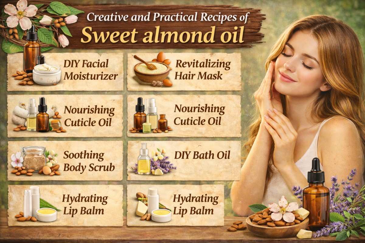 Sweet almond oil for hair skin